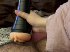 Wife makes me cum into fleshlight