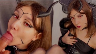 sexy succubus seduced me and get cum on face after good fuck POV 4K