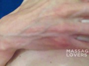 Preview 5 of Gorgeous masseuse girl with perfect tits gives a sensual cock massage with huge cumshot