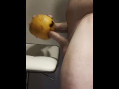 Rearranging pumpkins guts (mouth and anal) heated toy