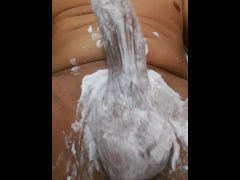 Big dick with shaving cream