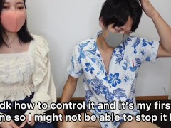 M男彼氏が喜ぶから射精管理してあげようとしたのに！堪らない気持ち良さに悶絶し思わず大量ザーメン噴射　電動オナホ　遠隔　亀頭責め　巨根　美人　かわいい　投稿　個人撮影　素人　日本人　えむゆみ　カップル - Screenshot 2 of 16 - Japanese