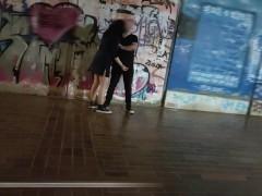 Very risky public blowjob and handjob