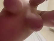 Preview 5 of fingering pussy close up. Suck boobs and cum