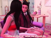 Preview 1 of BFF's pussy eat out the first time by another girl, multiple orgasm - sims 4 - 3D animation