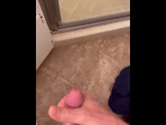 Cum in the bathroom