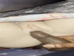 Slapping my bbc on my sex doll fat pussy
