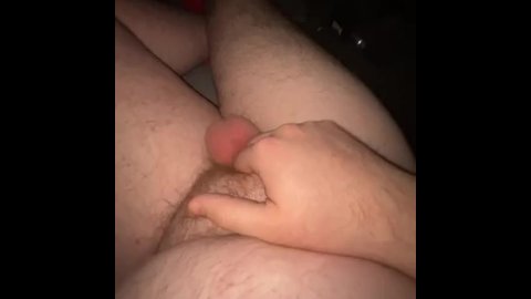 Rubbing small dick like clit fat man