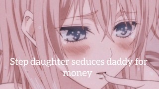 Hijastra seduciendo a papá por dinero para el centro comercial