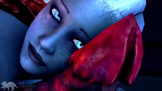 Liara aanbidt Shadow Makelaars monsterlul voor info Mass Effect