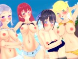 NAOYA FUCKS HIS HAREM UNTIL CREAMPIE (Saki, Nagisa, Rika, Shino) KANOJO MO KANOJO HENTAI UNCENSORED