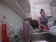 Preview 2 of Rachel Lee HH22 Smoking and making my pussy squirt in the kitchen! Grool eating squirt