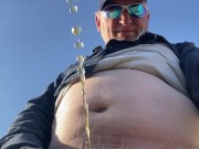 Preview 6 of Daddy public peeing and pissing and playing with his cock