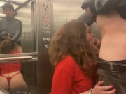 Preview 5 of I meet MY NEIGHBOR in the elevator, fuck her and give her milk in the face.