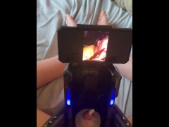Sex Machine makes me Cum while Watching Porn! XSpaceCup