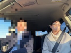 真昼間の車内でHカップ爆乳の女子大生にカーフェラしてもらった① - Screenshot 5 of 16 - 口内射精
