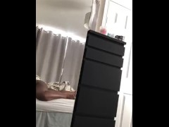 Home alone. In bed lazy day ebony