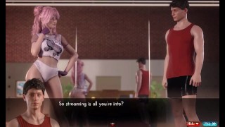 A ordem Genesis. Streamer girl está fazendo sexo na academia enquanto seu fã está assistindo - Ep 56