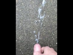 Teenage Boy Squirts His Huge Load Outdoors