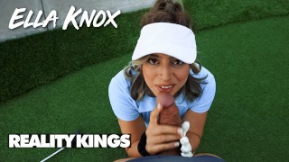 Ella Knox Reward Her Man For Teaching Her How To Play Golf With A Blowjob And A Nice Fuck