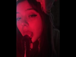 sucks dick, deepthroat, romantic, dildo