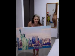 Alena Witch dressed off her thong