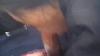 Juicy blowjob in the car with cumshot in the slut's mouth.