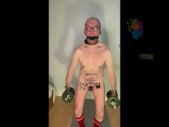 Caged Workout - Webcam show on orders from Keyholder