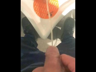 pissing compilation, calgary airport, amateur, public toilet