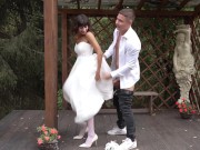 Preview 6 of Fucking wedding! Part 1. He cum on my wedding dress right before the wedding
