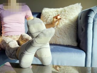 small tits, femdom joi, foot domination, socks