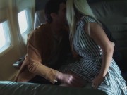 Preview 4 of WHORNY FILMS Mile High Club Hot Threesome In First Class