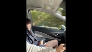 [Amateur] Se masturber dans la voiture ♡ [Fait maison]