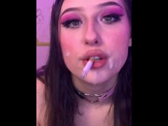 Smoking With Cum On Face Snowy Bubbles