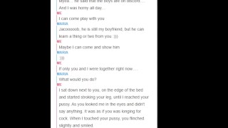 Sexting | Cheating petite amie sexting sur Snapchat avec son petit ami près d’elle