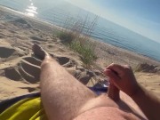 Preview 3 of Solo male cum shot on a public beach