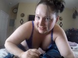 BBW Chick sucks cock and drains the pipe