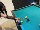 Teaching my Asian girl to play Pool