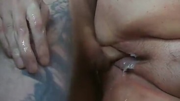 several big cumshots in the decrepit hairy pussy of the mother-in-law