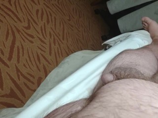 Lazy first Morning Piss from Bed in Hotel Room