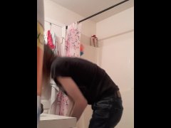 Femboy bathroom cam