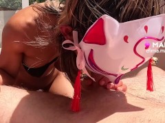 😲😲WTF!! Housemate Does Not Know I Can See Her Masturbating In Balcony
