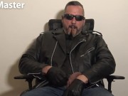 Preview 3 of Cigar leather daddy huffs strokes uncut cock and cums PREVIEW