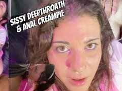 Femboy sissy does deepthroath and anal creampie BBC - Full Video on OF/EMMAINK13