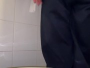 Preview 1 of Girl peeing with big ass in public toilet