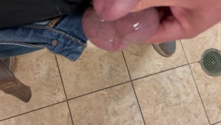 EDGED cock Shoots and drips PRECUM in Dr Office BATHROOM. DAY 39 Extended NNN