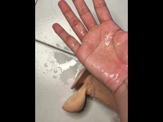 handjob, solo female, bukkake, vertical video