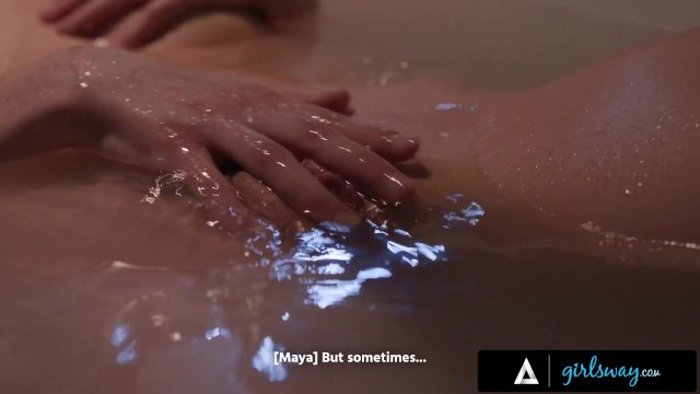 GIRLSWAY - I Masturbated In My Bathtub While Fantasizing Of Dominating Leana Lovings In Sex Dungeon - Leana Lovings, Maya Woulfe