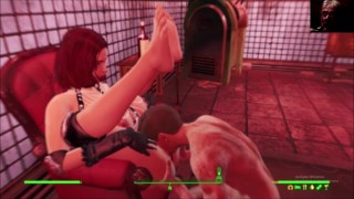 Roodharige orgasme koningin dubbel geneukt in bar | Fallout 4 Sex Animatie Mods