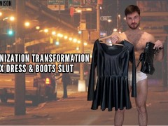 FEMINIZATION LATEX DRESS & BOOTS SLUT - Screenshot 1 of 16 - Feminization